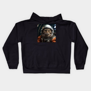 Astronaut Cat in Space - Siberian Forest Cat Kids Hoodie